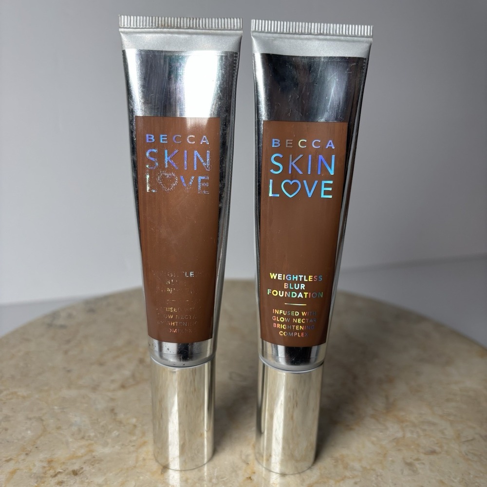 BECCA Skin Love Weightless Blur Foundation CACAO - 1.23FL OZ 2PK NWOB